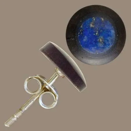 Black Wood Studs with Stone Powder Inlay
