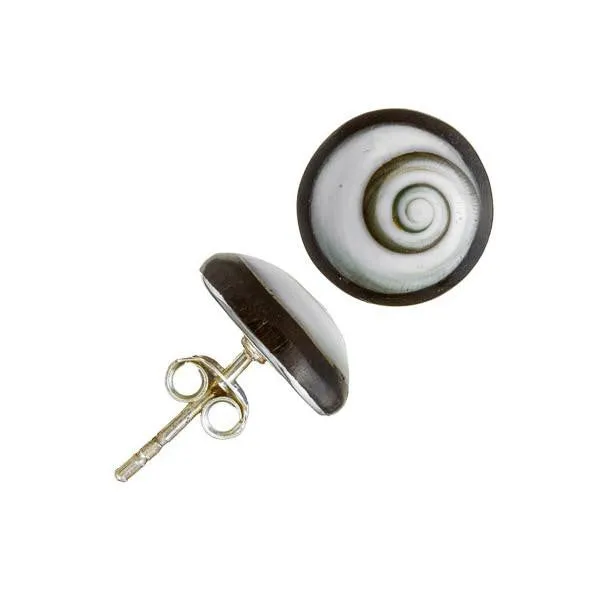 Black Wood Studs with Stone Powder Inlay