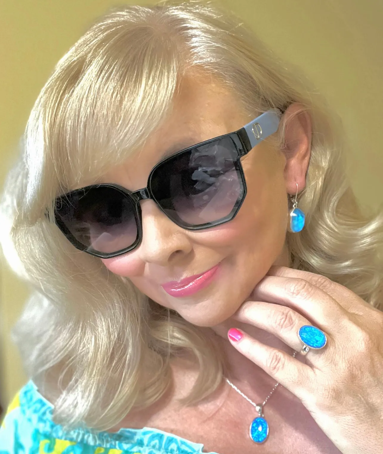 Blue Opalite Gemstone Necklace