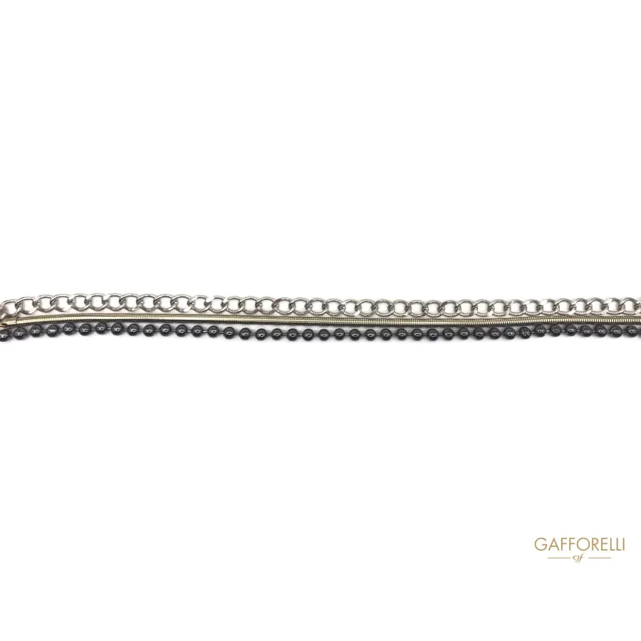 Brass Belt with 3 Types of Chain - C206 Gafforelli Srl