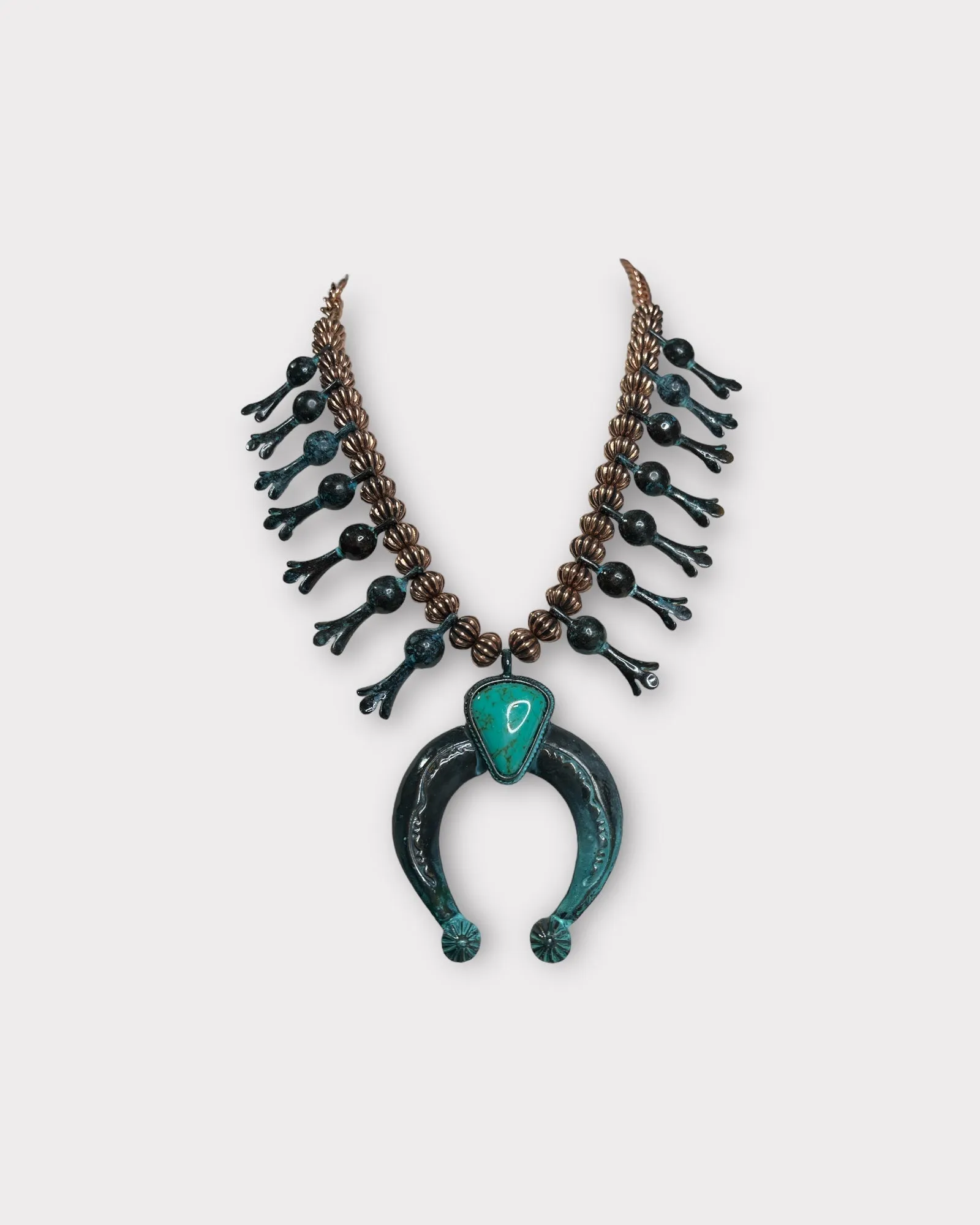 Brass Squash Blossom Necklace
