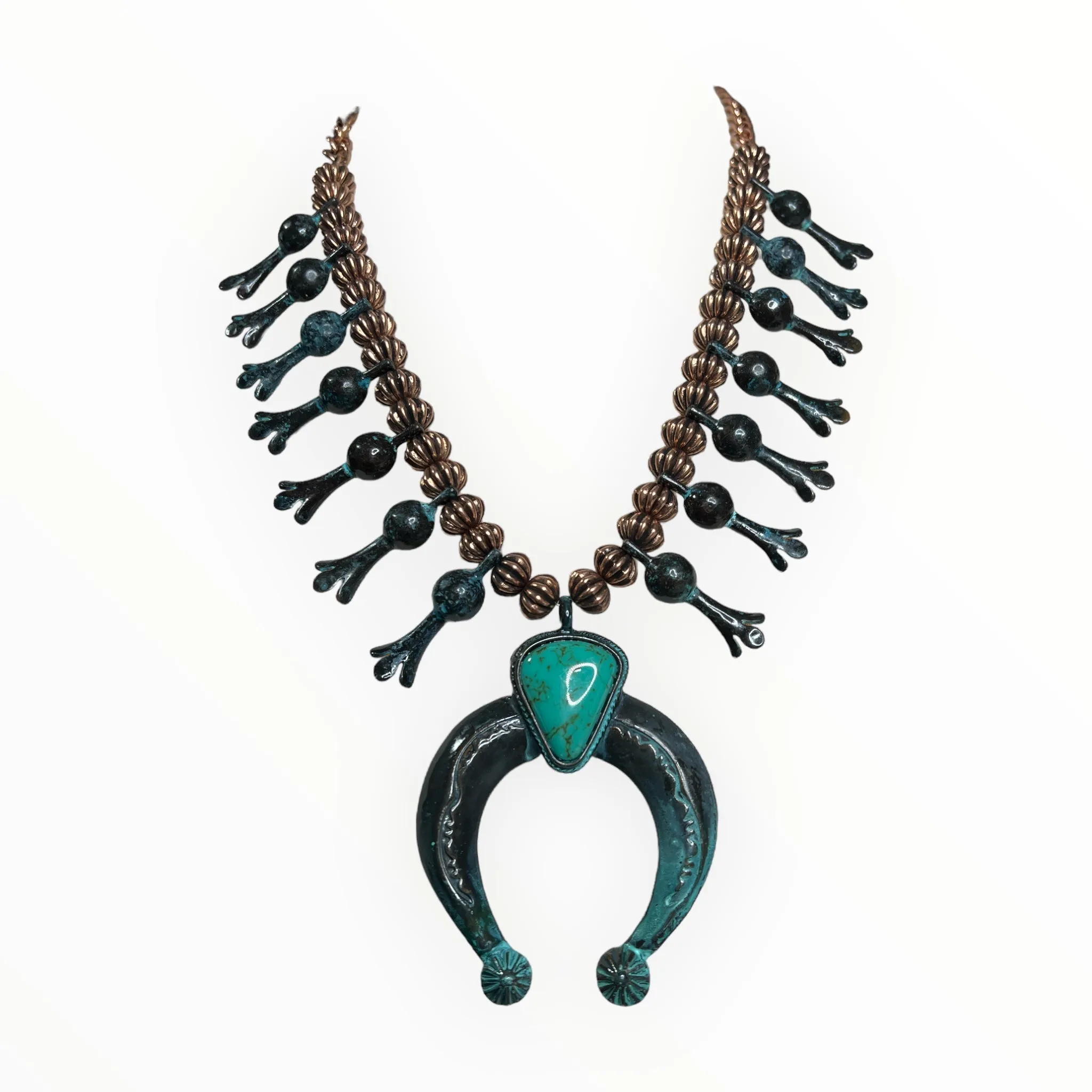 Brass Squash Blossom Necklace