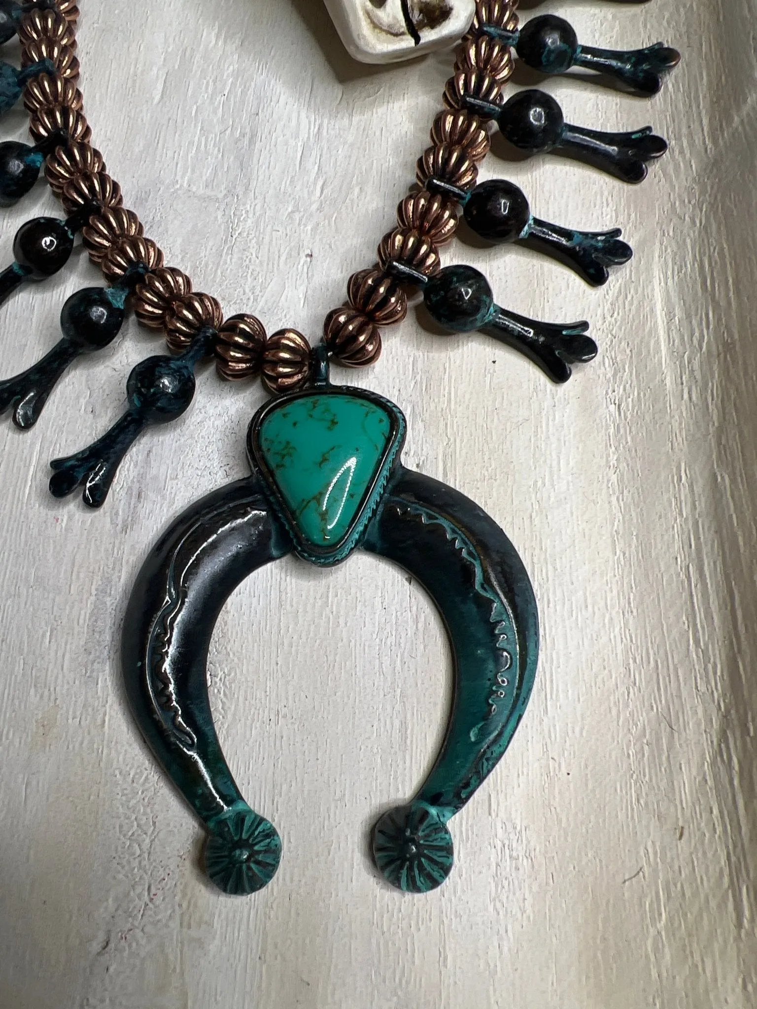 Brass Squash Blossom Necklace