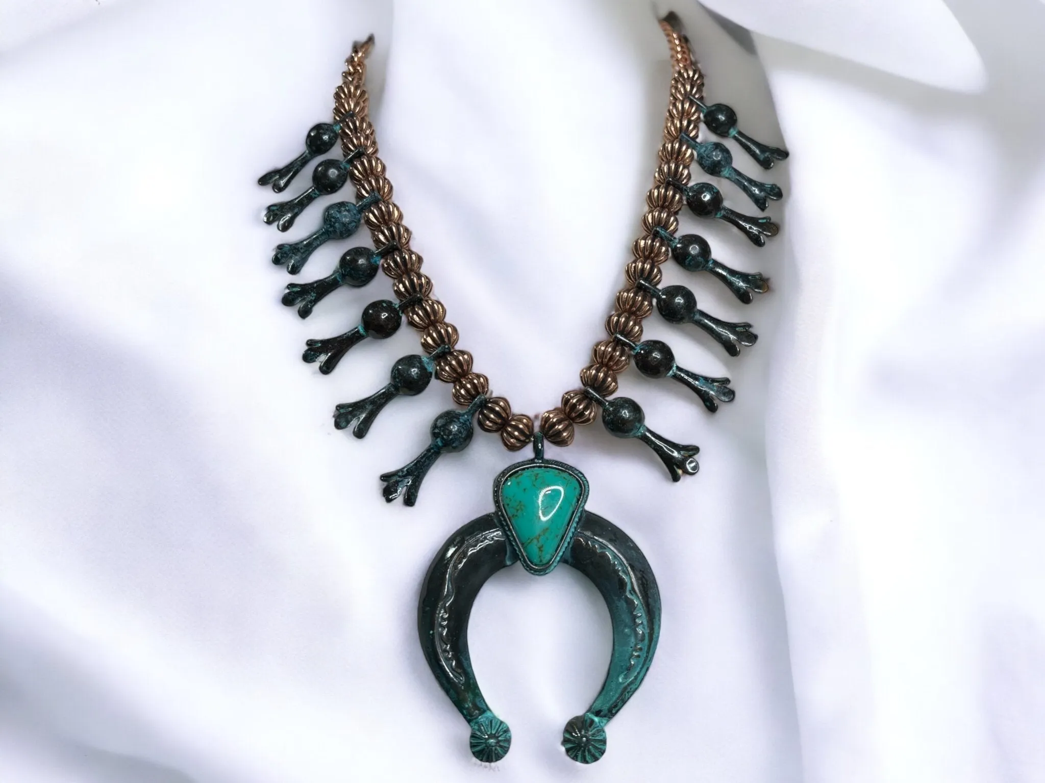 Brass Squash Blossom Necklace