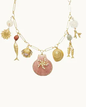By The Bay: Shell & Pearl Charm Necklace