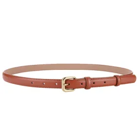 Camel Women's Leather Belts with Gold Buckle 駝色女士金扣皮帶 KCBELT1123