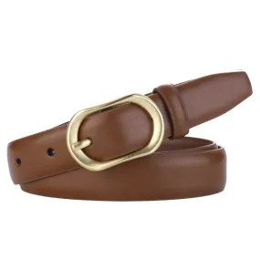 Caramel Women Genuine Leather Belt 焦糖色女士真皮皮带 KCBELT1087