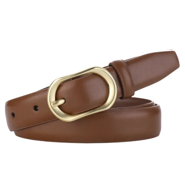 Caramel Women Genuine Leather Belt 焦糖色女士真皮皮带 KCBELT1087