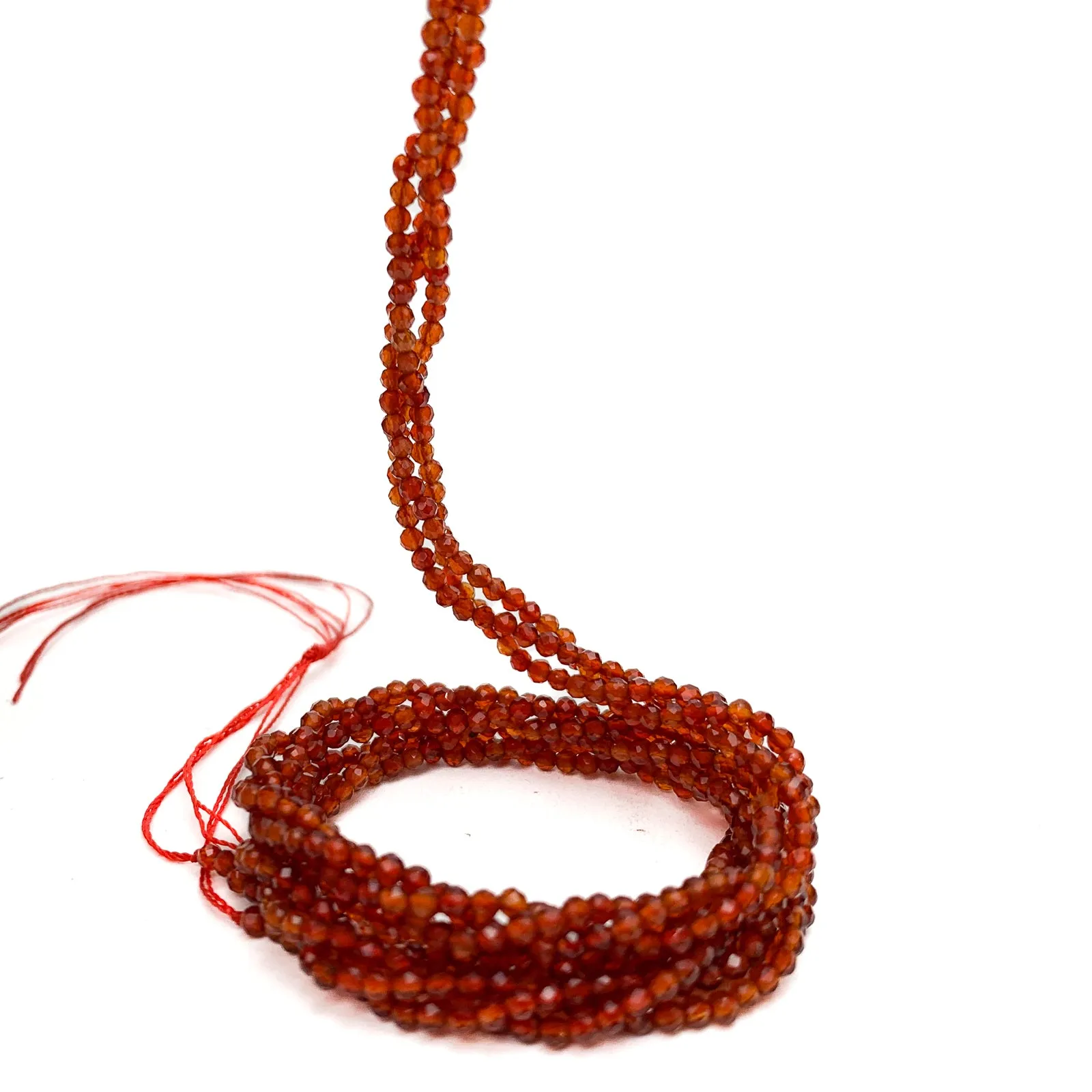 Carnelian 2mm Faceted Rounds Bead Strand