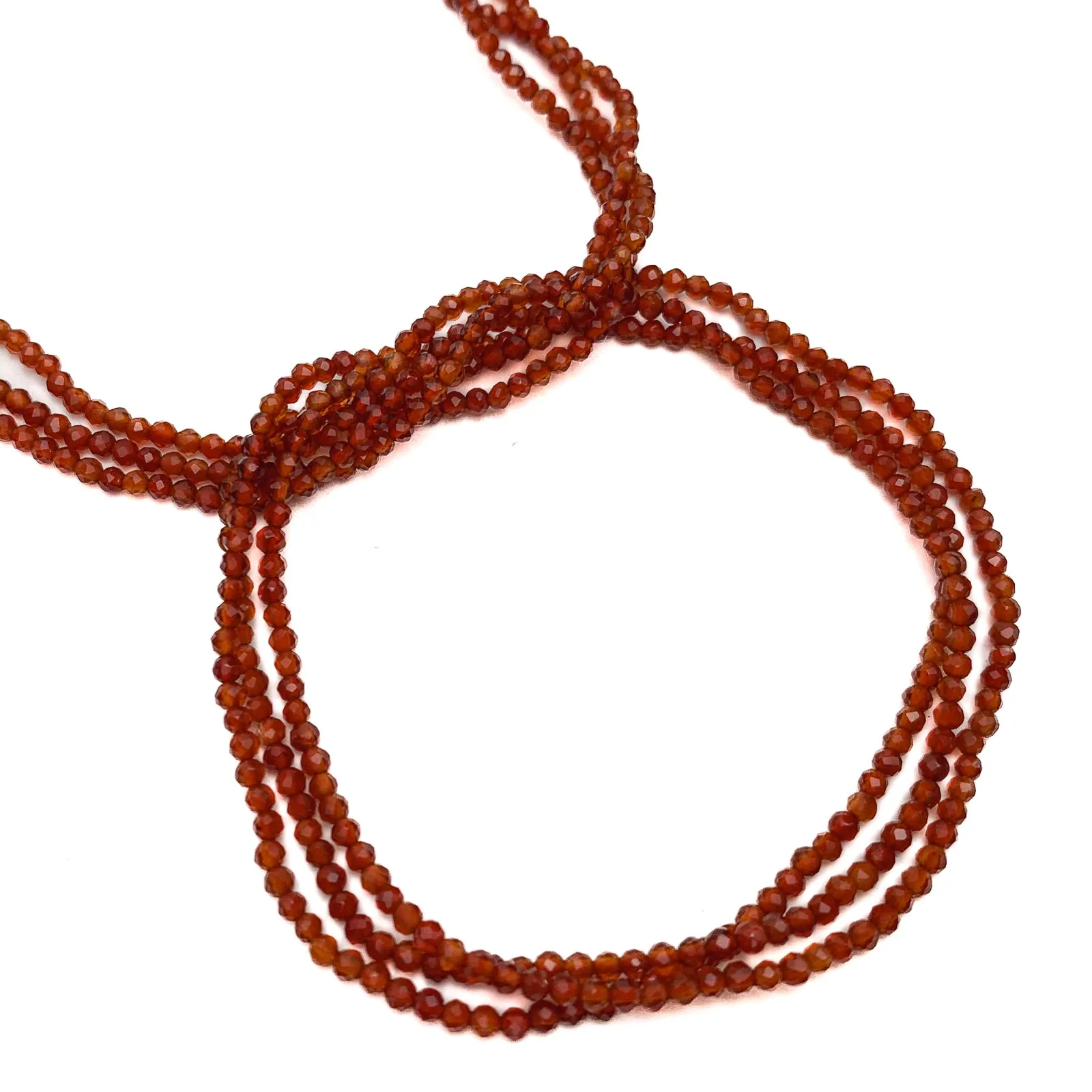 Carnelian 2mm Faceted Rounds Bead Strand