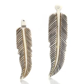 Carved Bone Pendant, Feather