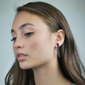 Chef's Knife Earrings 2” (Bigger) in Silver/Black by Vinca USA