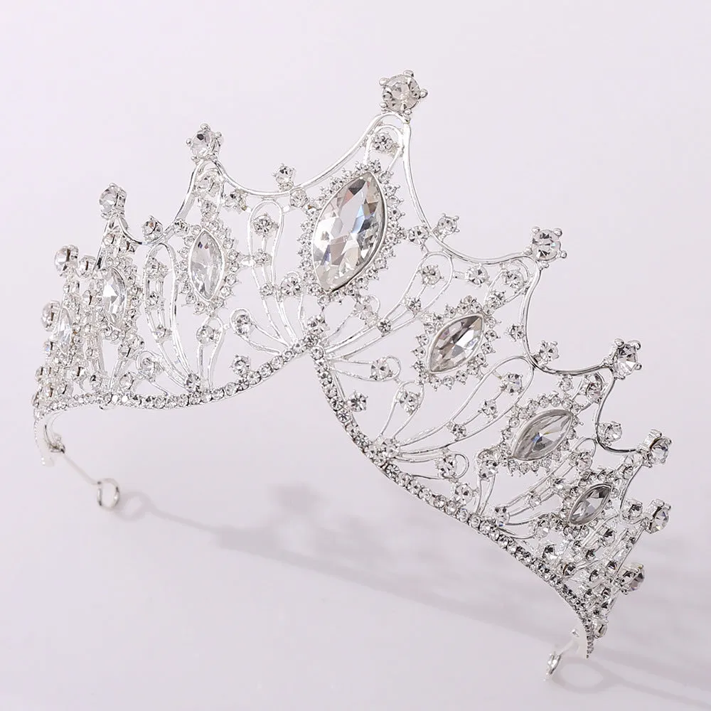 Classic European and American retro bridal headwear black baroque crystal inlaid birthday and wedding crown