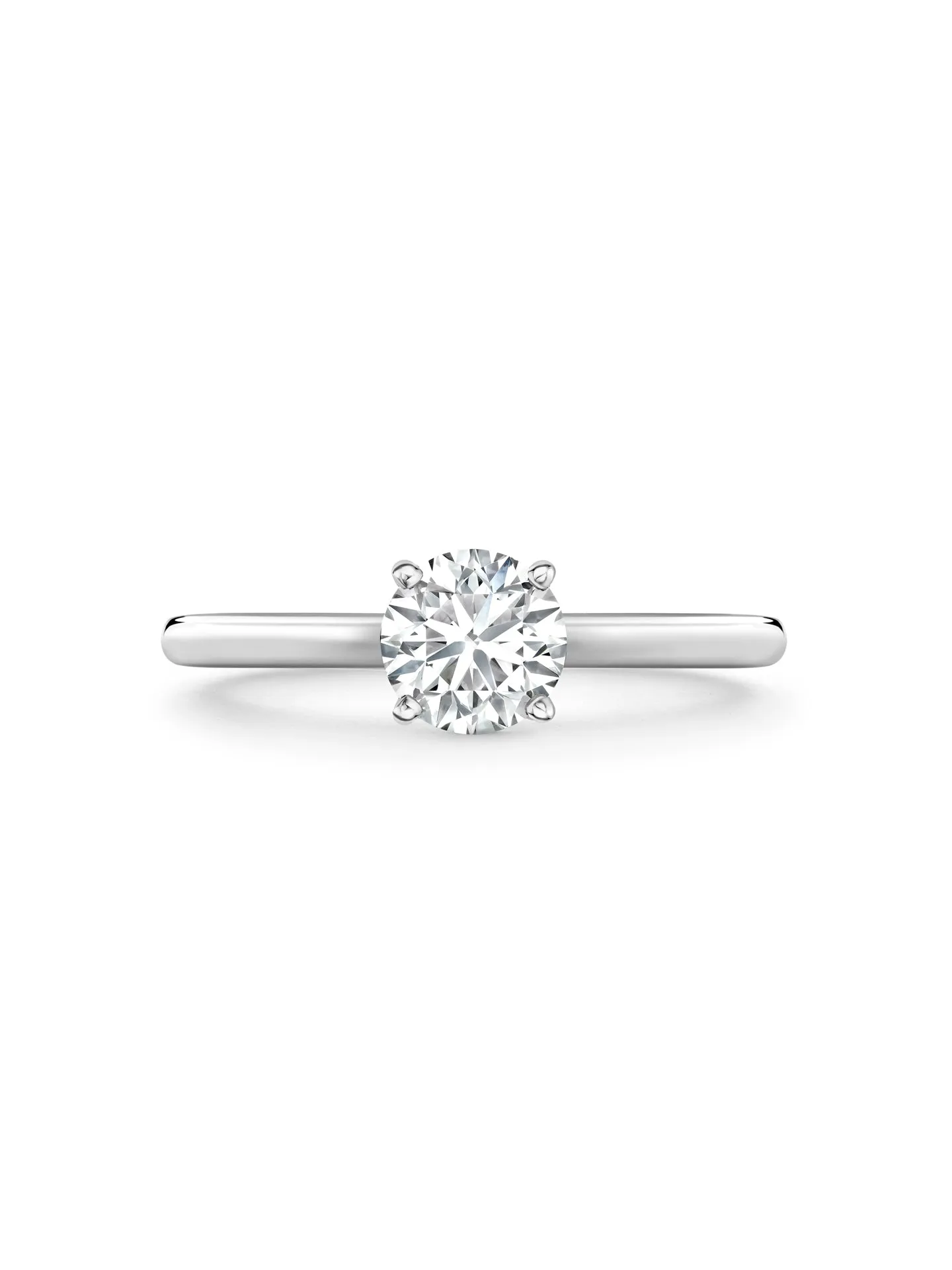 Classic Platinum Diamond Engagement Ring 0.9 Carat GVS2