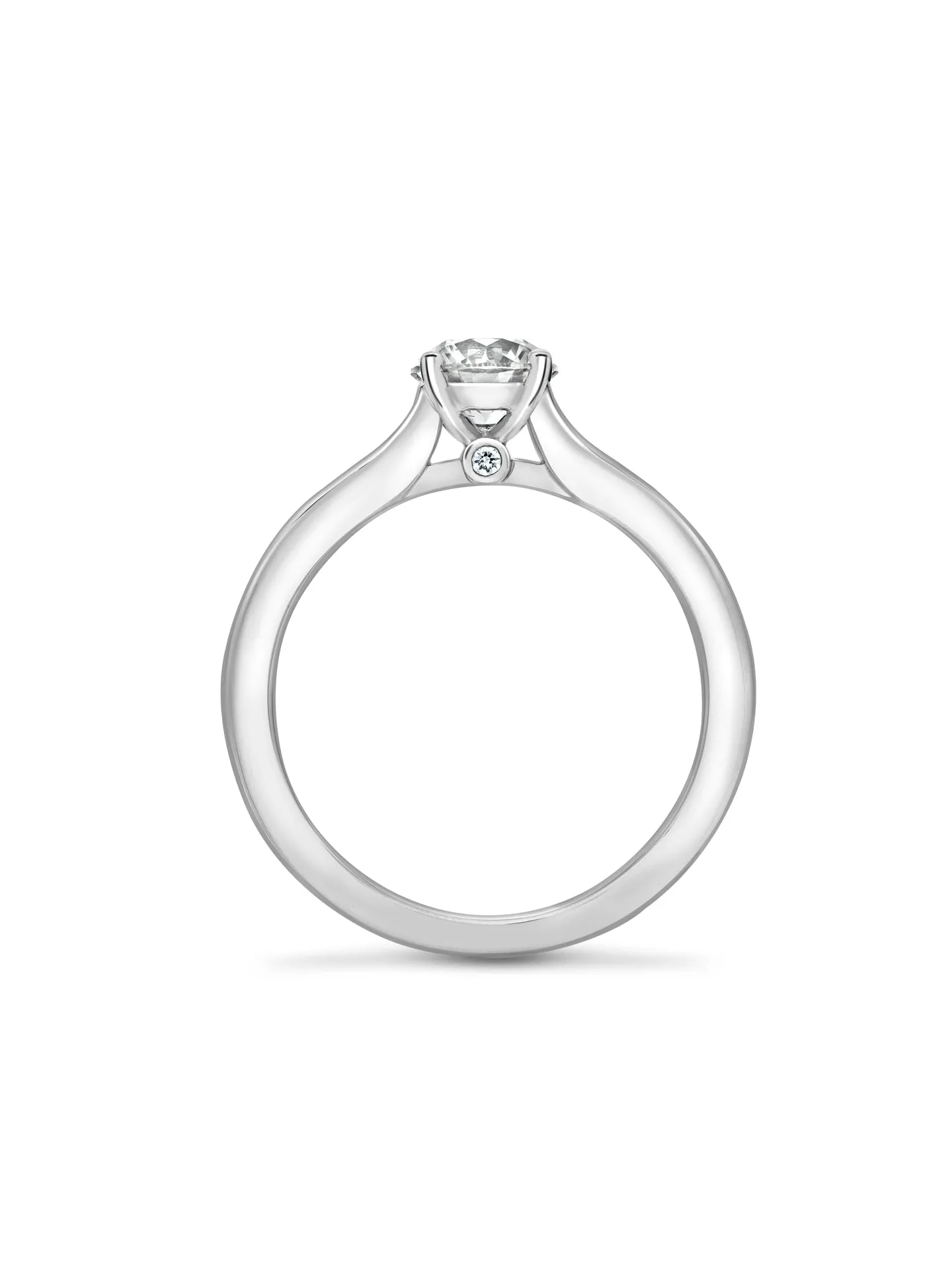 Classic Platinum Diamond Engagement Ring 0.9 Carat GVS2