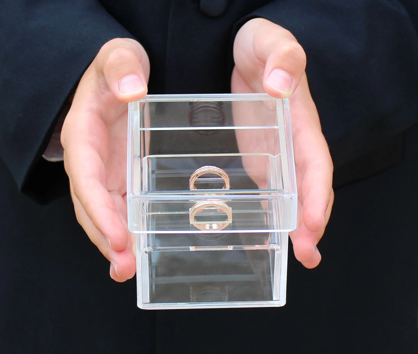 Clear Acrylic Ring Box Ring Pillow Alternative