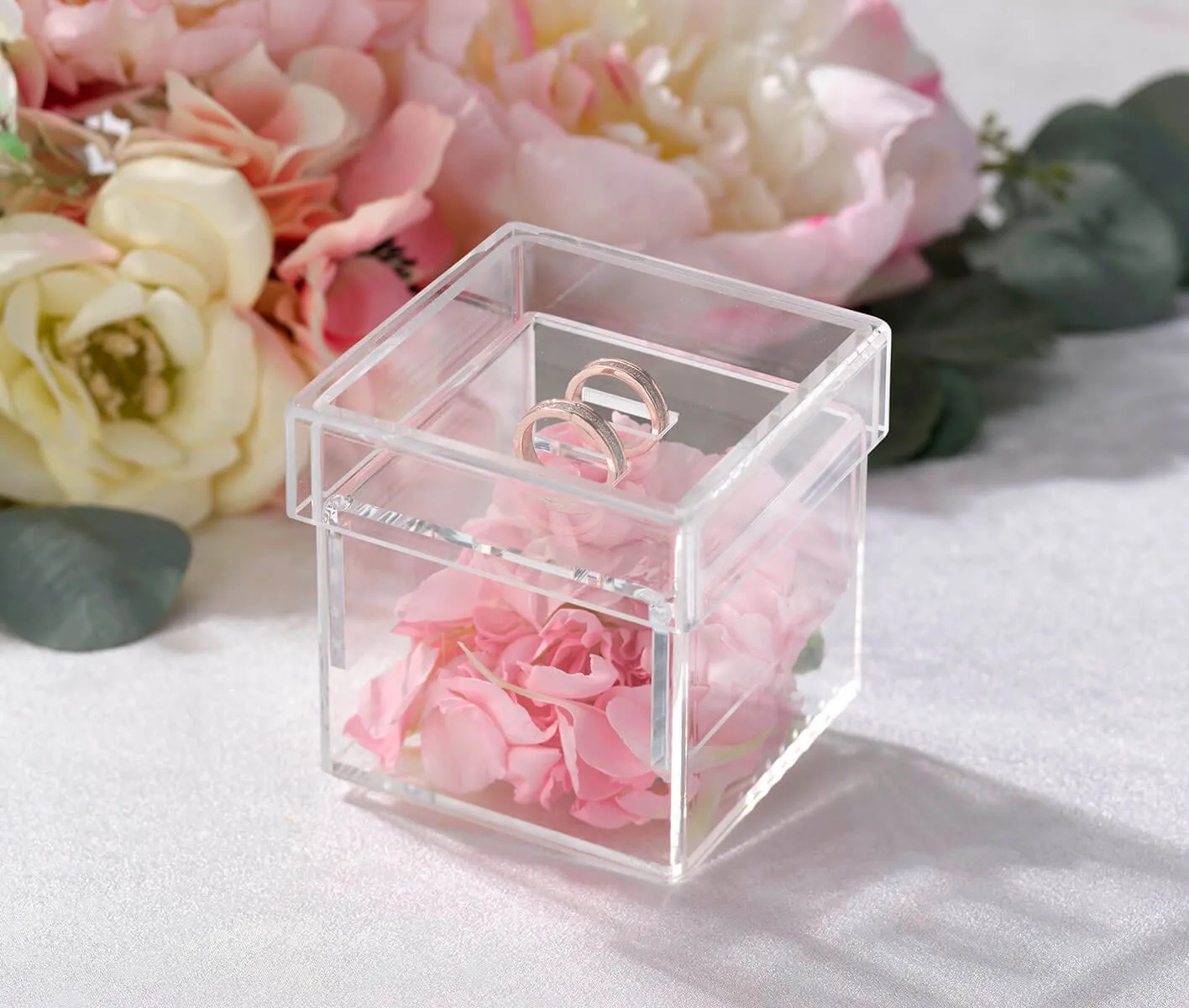 Clear Acrylic Ring Box Ring Pillow Alternative