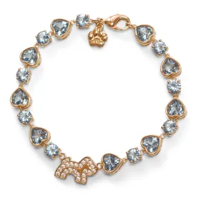 Cloud Haven Heart Crystal Logo Bracelet Blue