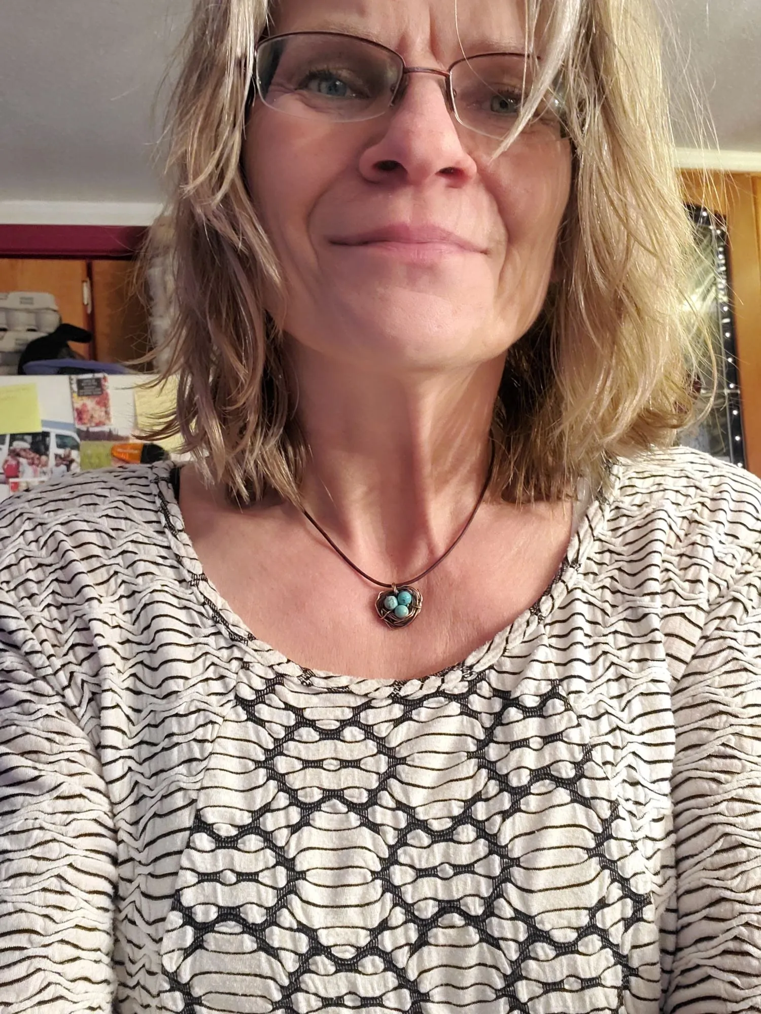 Copper Robin Nest Necklace with Up To 5 Beads