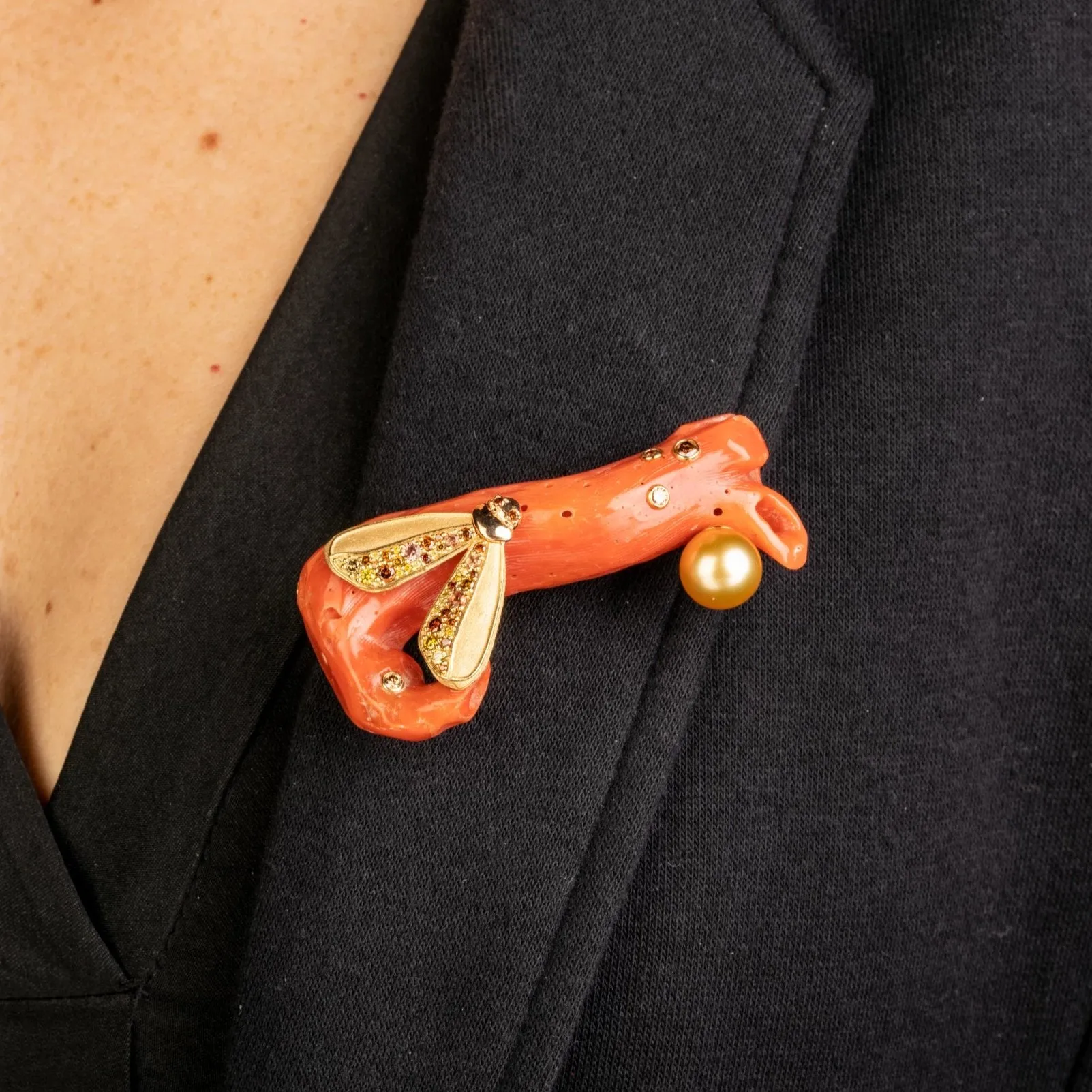Coral Brooch