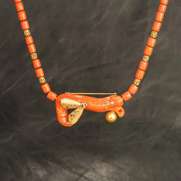 Coral Brooch