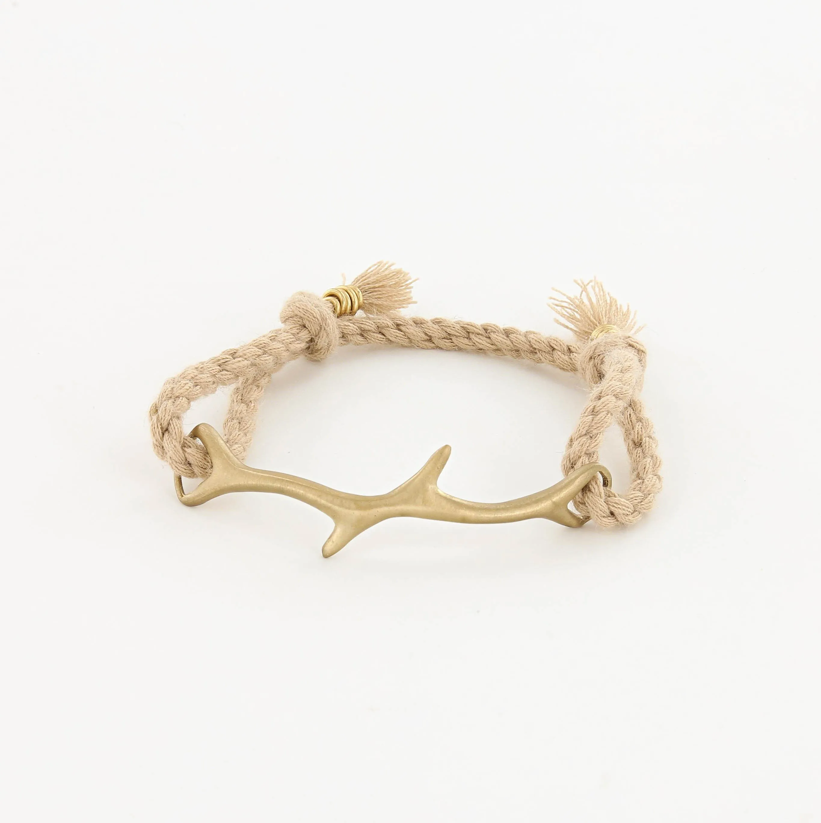 Coral Drift Rope Bracelet In Matte Brass