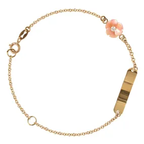 Coral Pink Flower Bracelet (Customizable)
