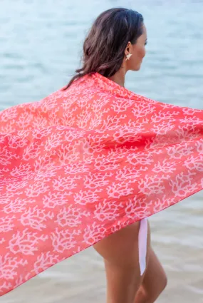 Coral Printed Cotton Sarong Pareo