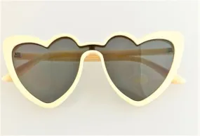 Cream Heart Shaped Sunglasses