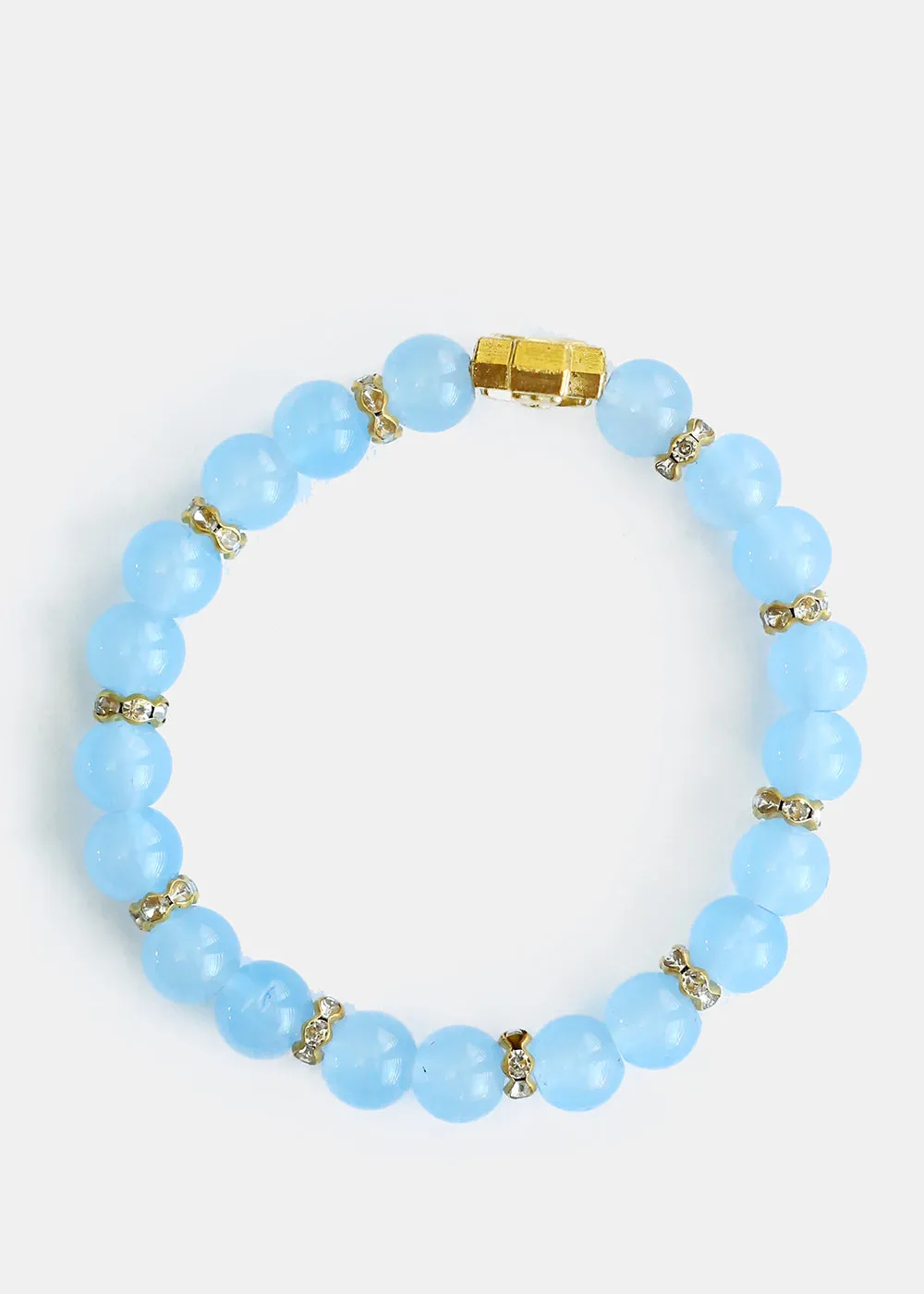Cross & Rhinestone Bead Bracelet