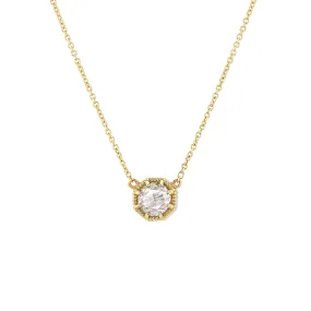 Crown Bezel Diamond Necklace