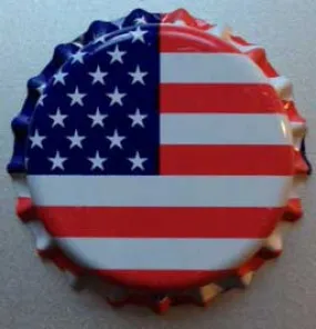 Crown Caps with Oxy-Liner, USA Flag, ~150 Count