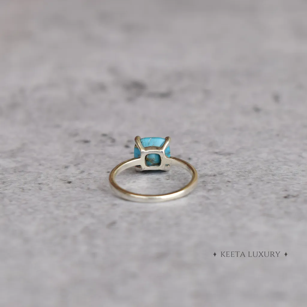 Cushion Beauty - Copper Turquoise Ring