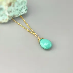 Dainty turquoise Necklace Gold