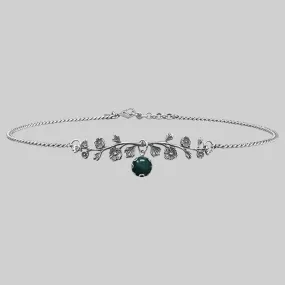 DARK BLOOM. Green Moss Choker - Silver