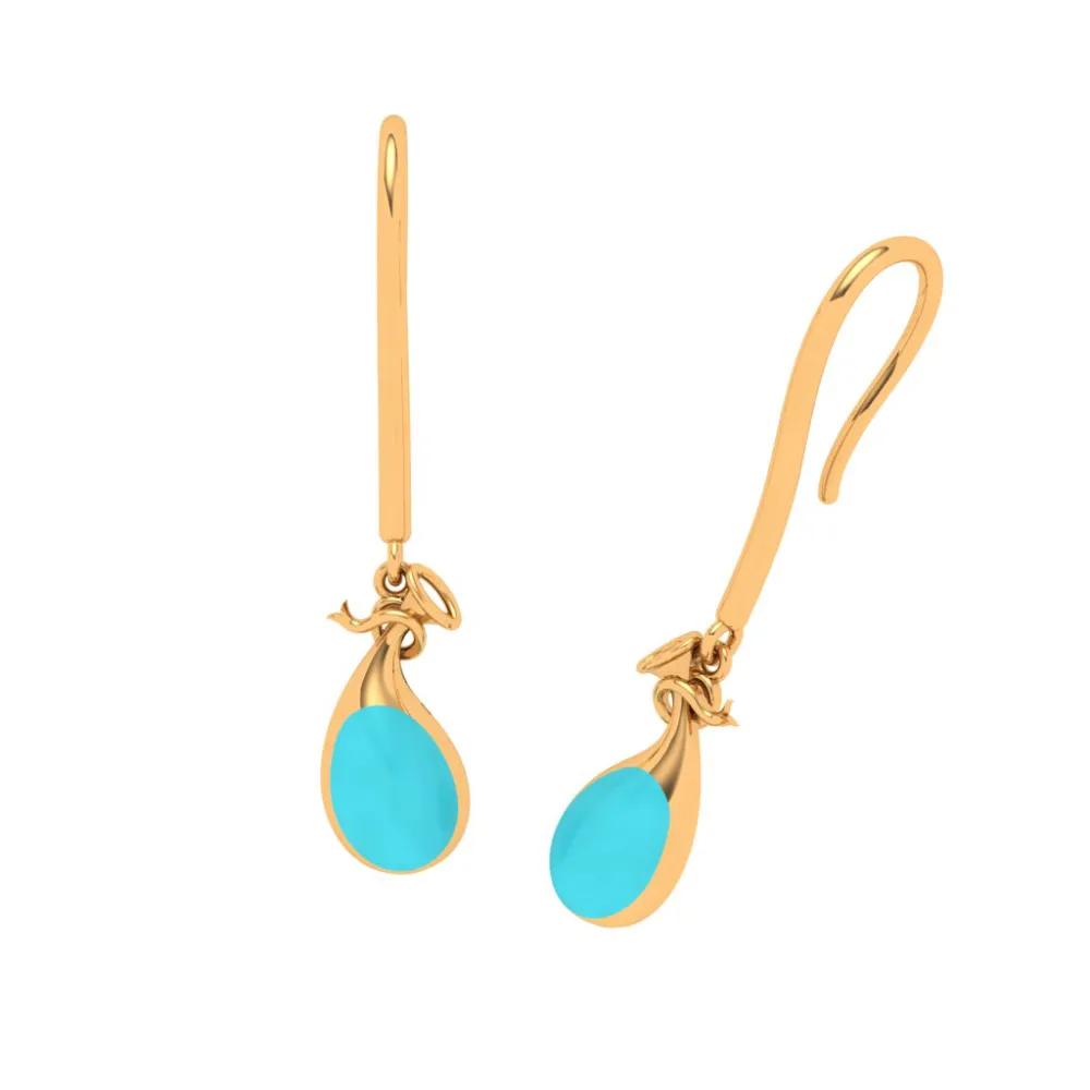 Delectable Hook Type 18k Gold Drop Earrings