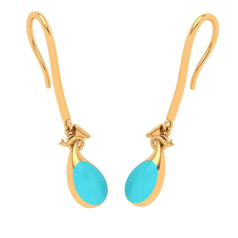 Delectable Hook Type 18k Gold Drop Earrings