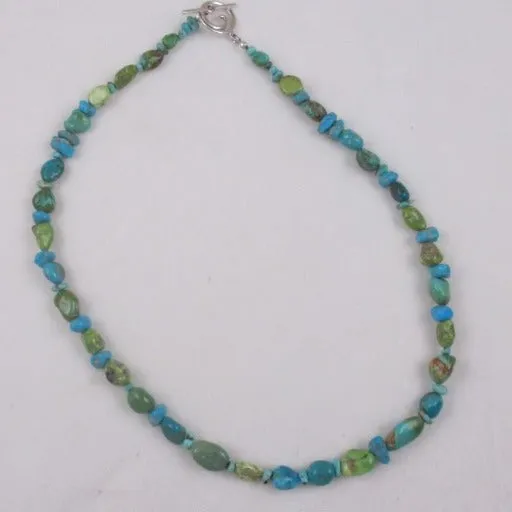 Delicate Multi-colored Turquoise Nugget Single Strand Necklace