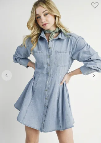 Delight in Denim Dress - Denim