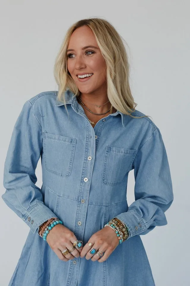 Delight in Denim Dress - Denim