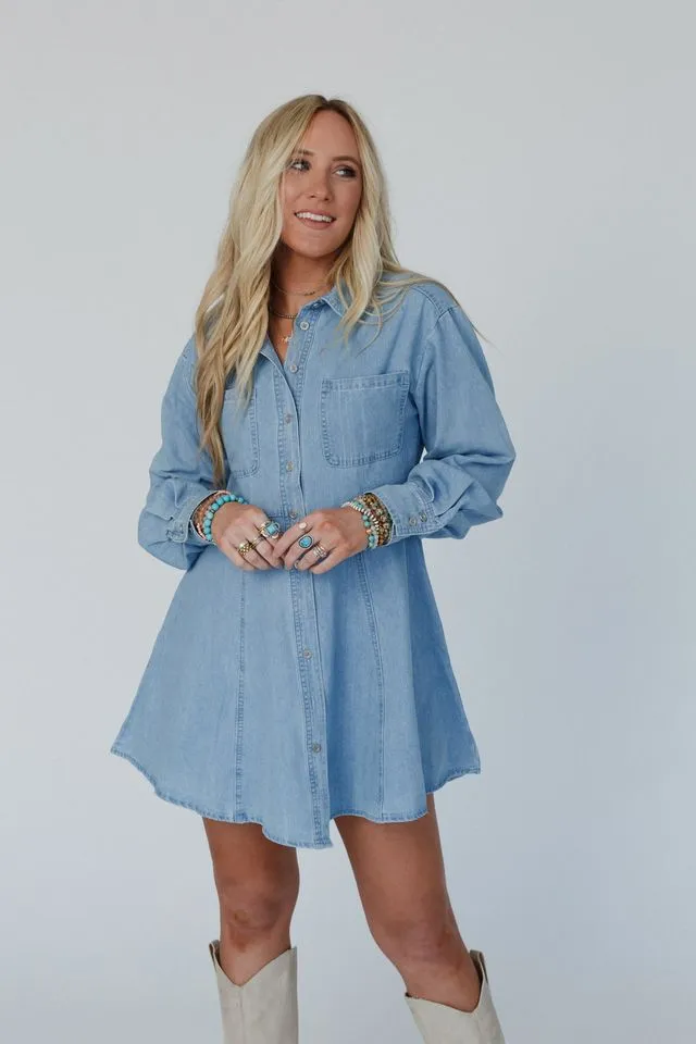 Delight in Denim Dress - Denim