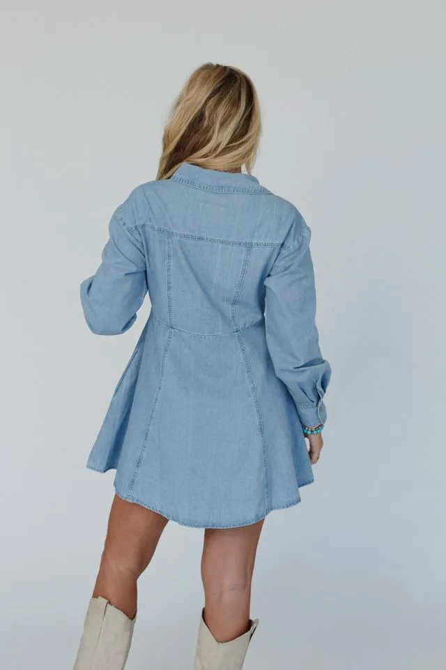 Delight in Denim Dress - Denim