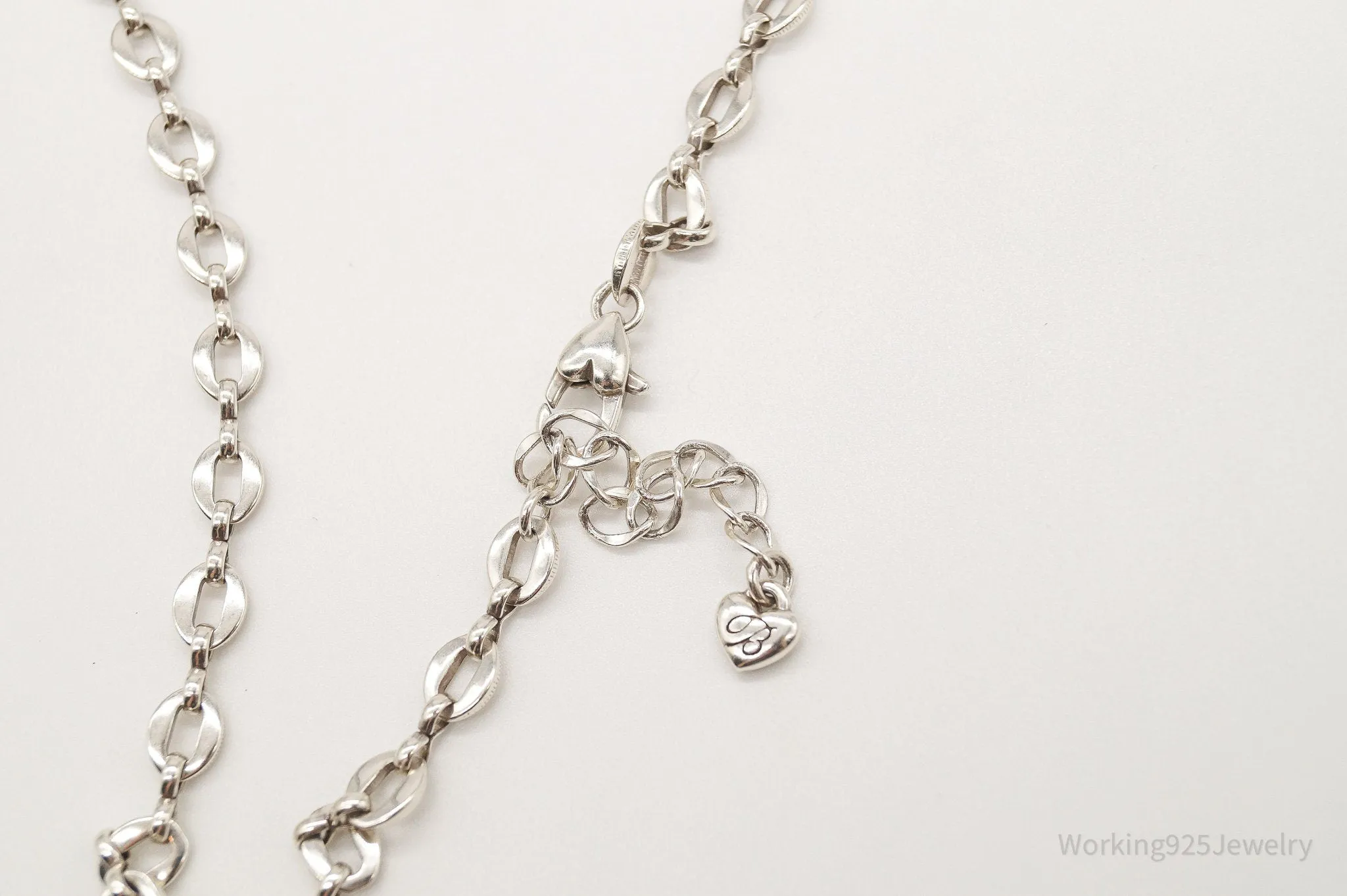 Designer Brighton Crystal Long Chain Sterling Silver Necklace