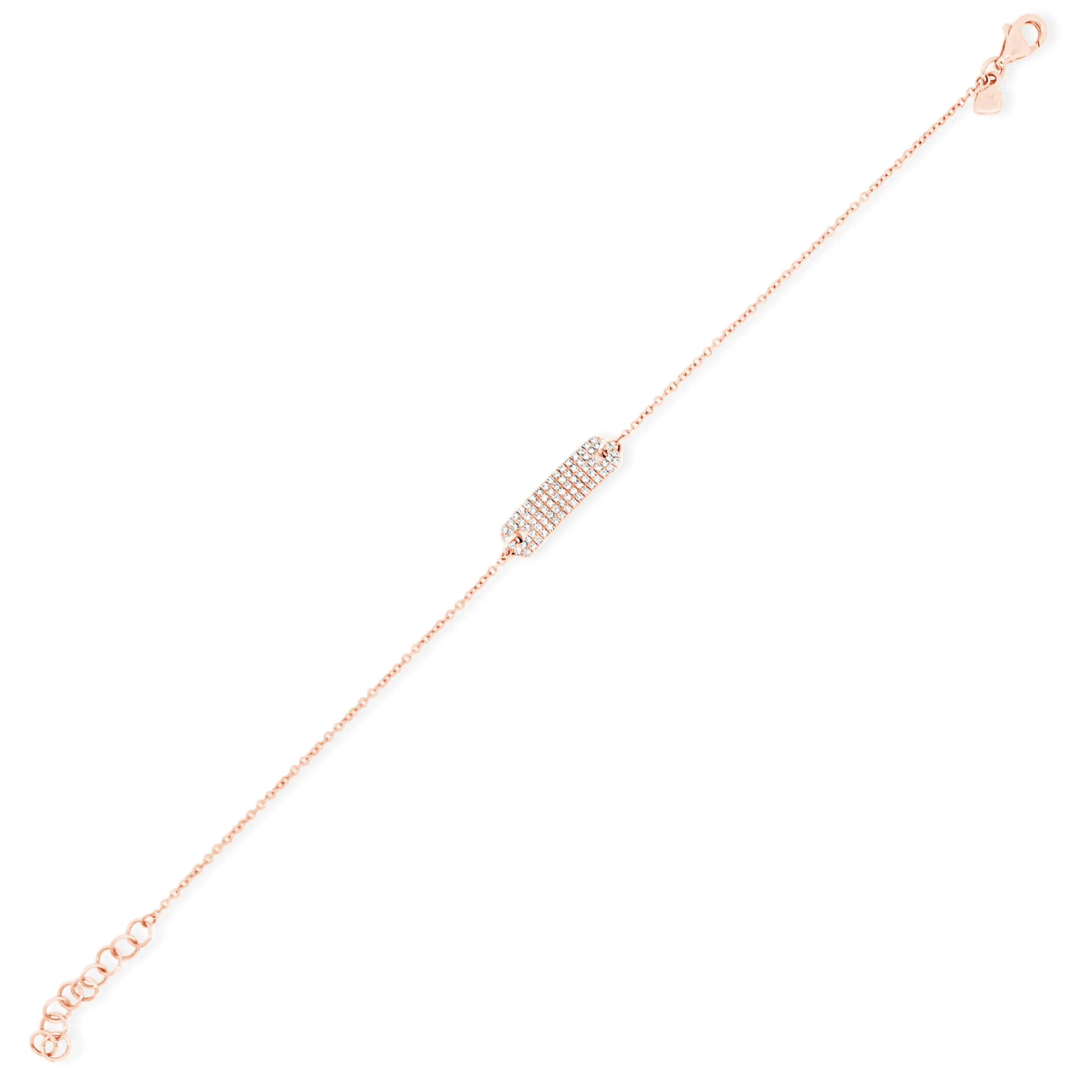 Diamond Rectangle ID Bracelet