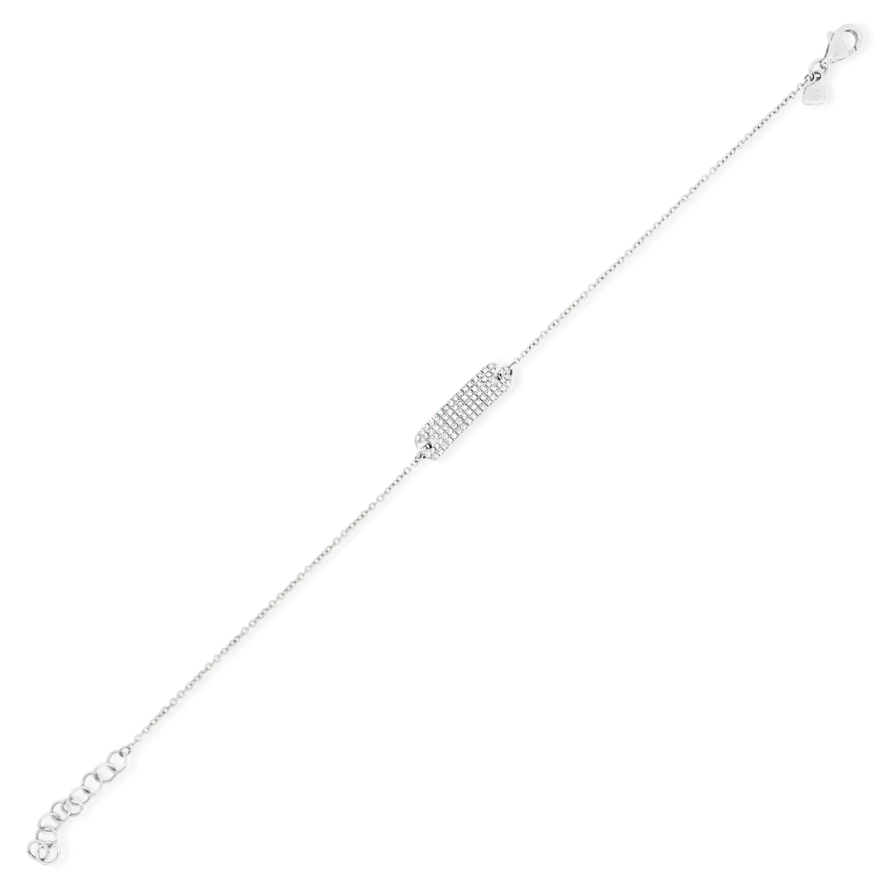 Diamond Rectangle ID Bracelet
