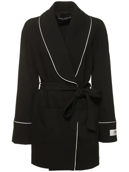 Dolce&amp;Gabbana   Wool twill belted pajama shirt 