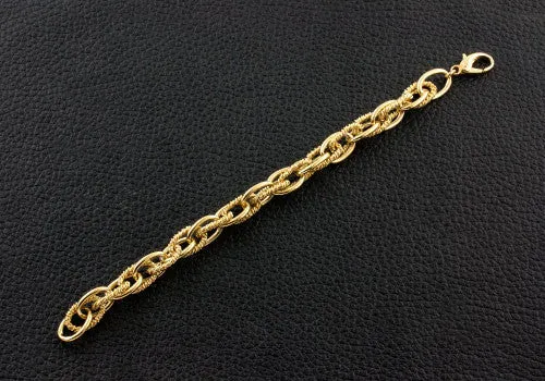 Double Twist & Plain Oval Link Chain