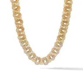 DY Origami Small Linked Necklace in 18K Yellow Gold with Diamonds
