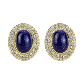 Earrings - Lapis Lazuli And Diamond (2287E)