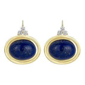 Earrings - Lapis Lazulli And Diamond